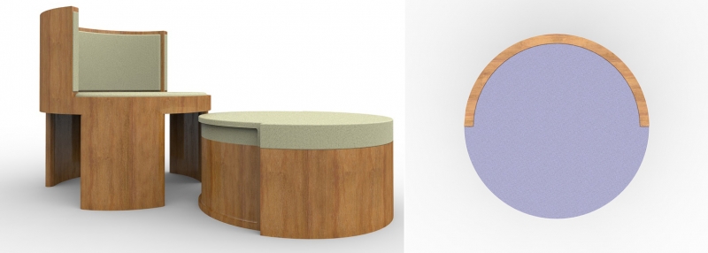 3D Möbel Visualisierung für Designmöbel – Stuhl Set