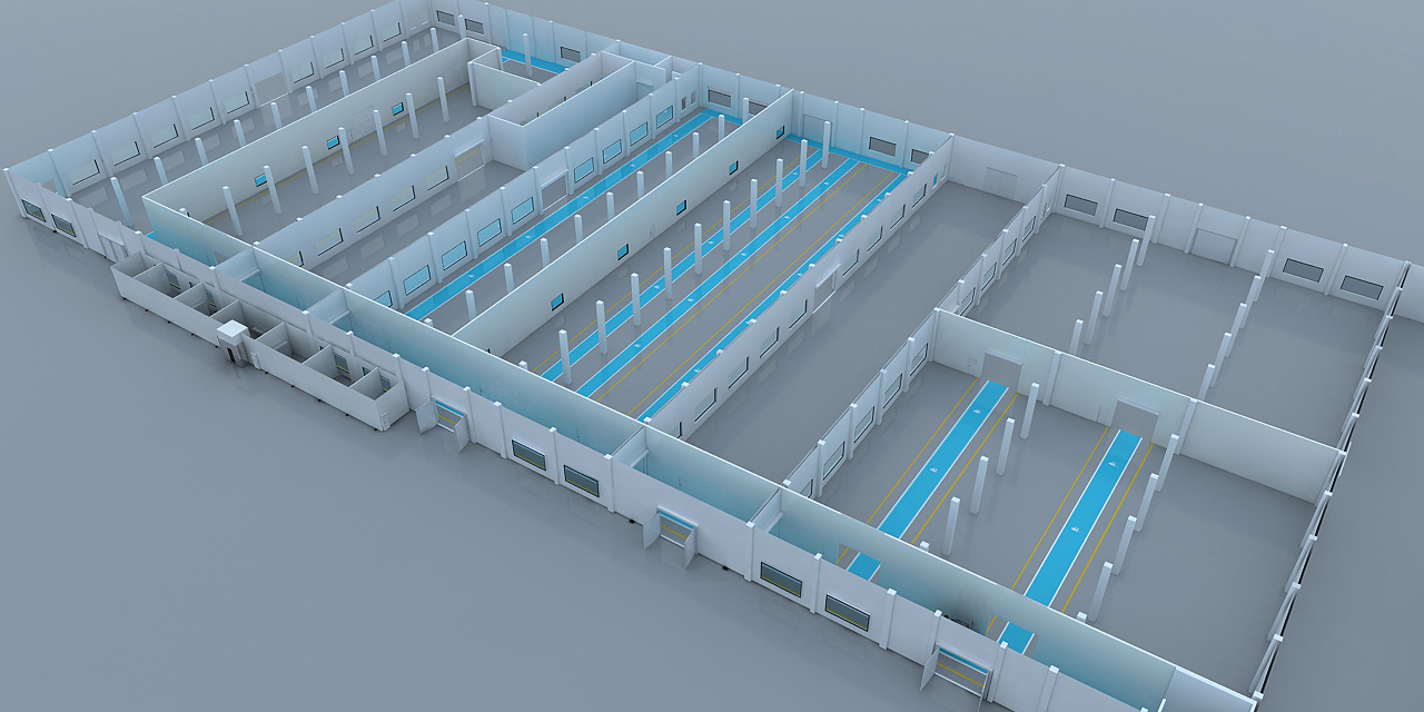 3D Fabrikvisualisierung Produktionshallen
