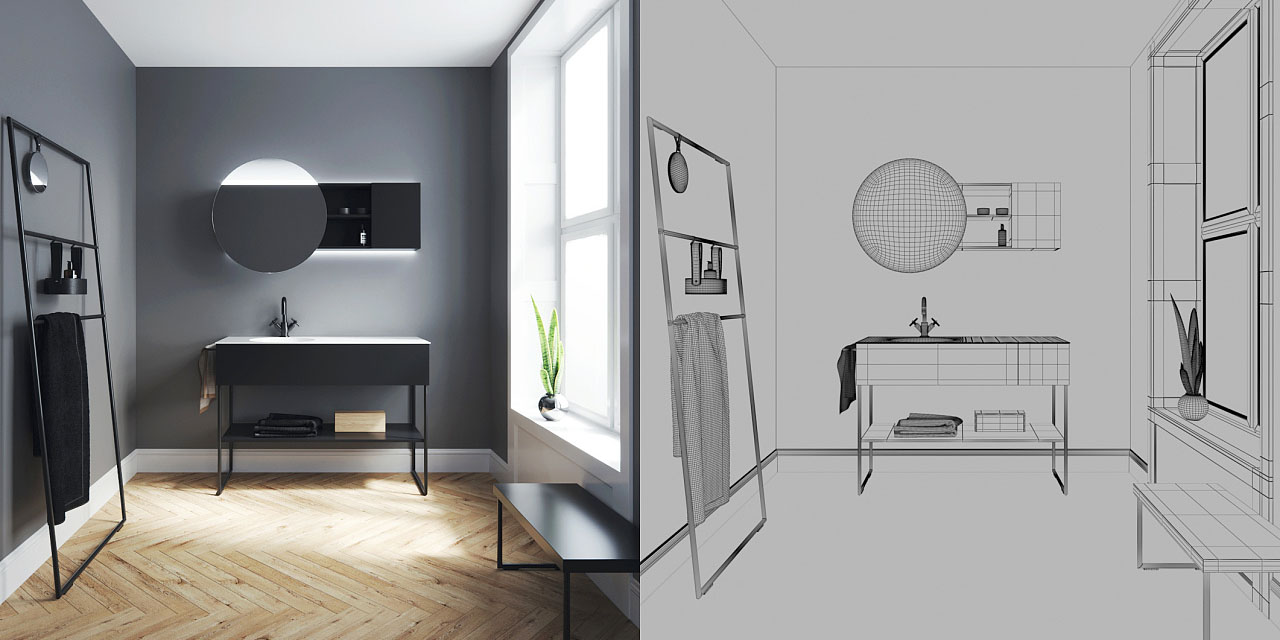 Fotorealisitische 3D Immobilien Rendering Interieur von 2D-Zeichnungen | Profi-3d.de